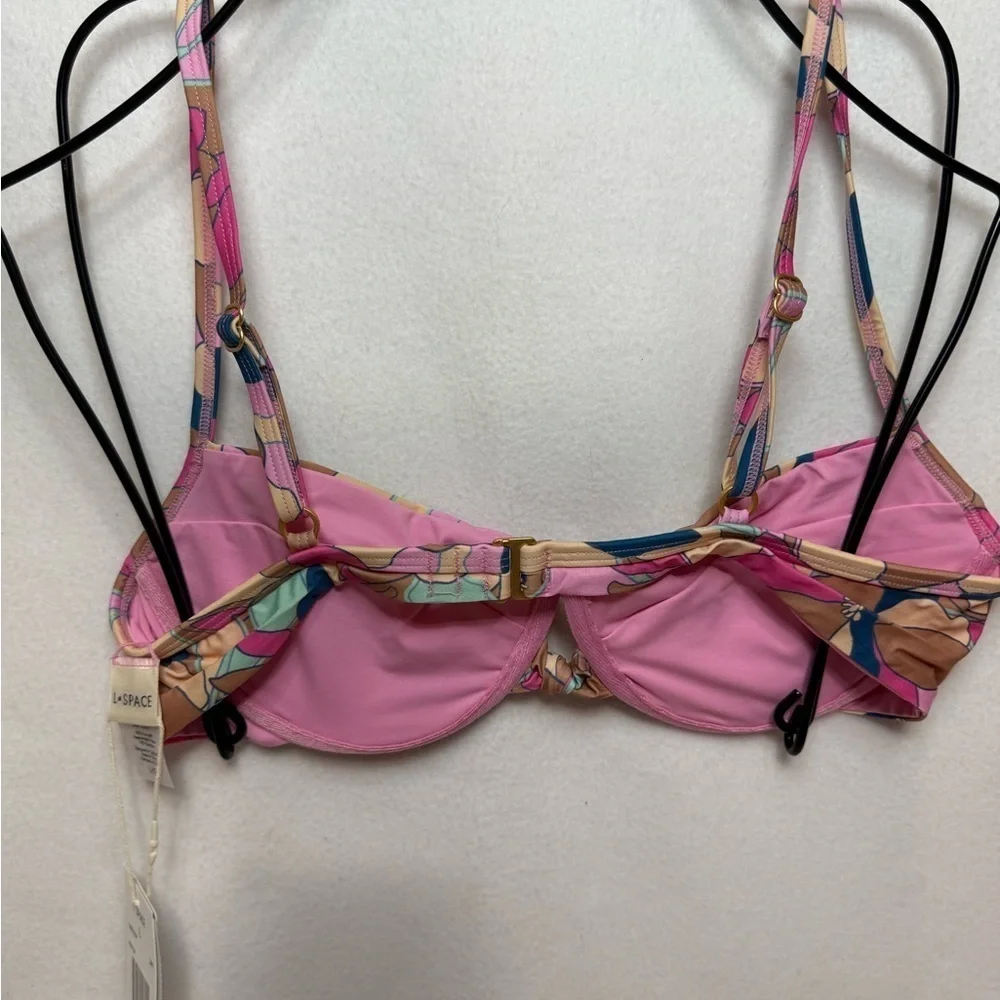 L*Space Rose Bikini Sundazed Floral Triangle Top NWT L